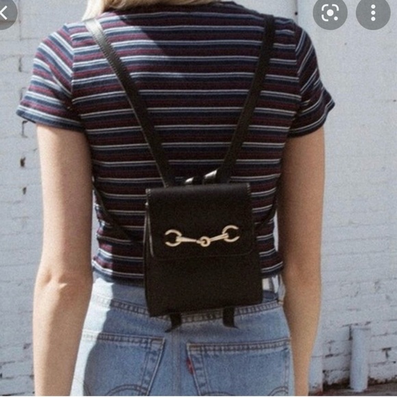 Brandy Melville Mini Faux Leather
Backpack Black Great Condition - Picture 1 of 11